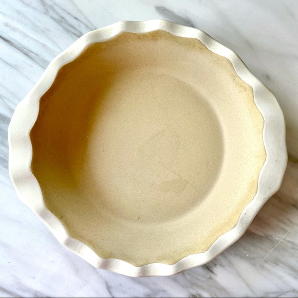 Pampered Chef•Fluted Deep Dish Pie Plate/Pan•Vanilla•9”•New Traditions Stoneware - Picture 5 of 13